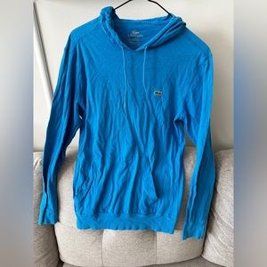 Lacoste Hoodie Mens Small Light Green Long Sleeve 100% Cotton Drawstring